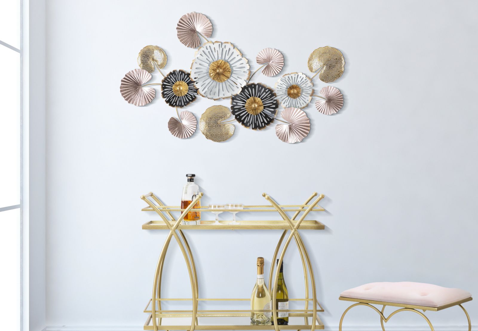 Pannello Decorativo in Metallo Pinky -b- cm 106x6x60,5