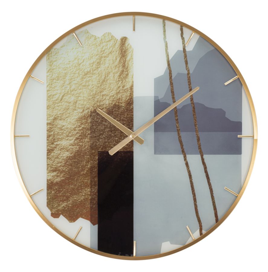 Orologio da Parete in Vetro con Motivo Elegante Ø 60 cm