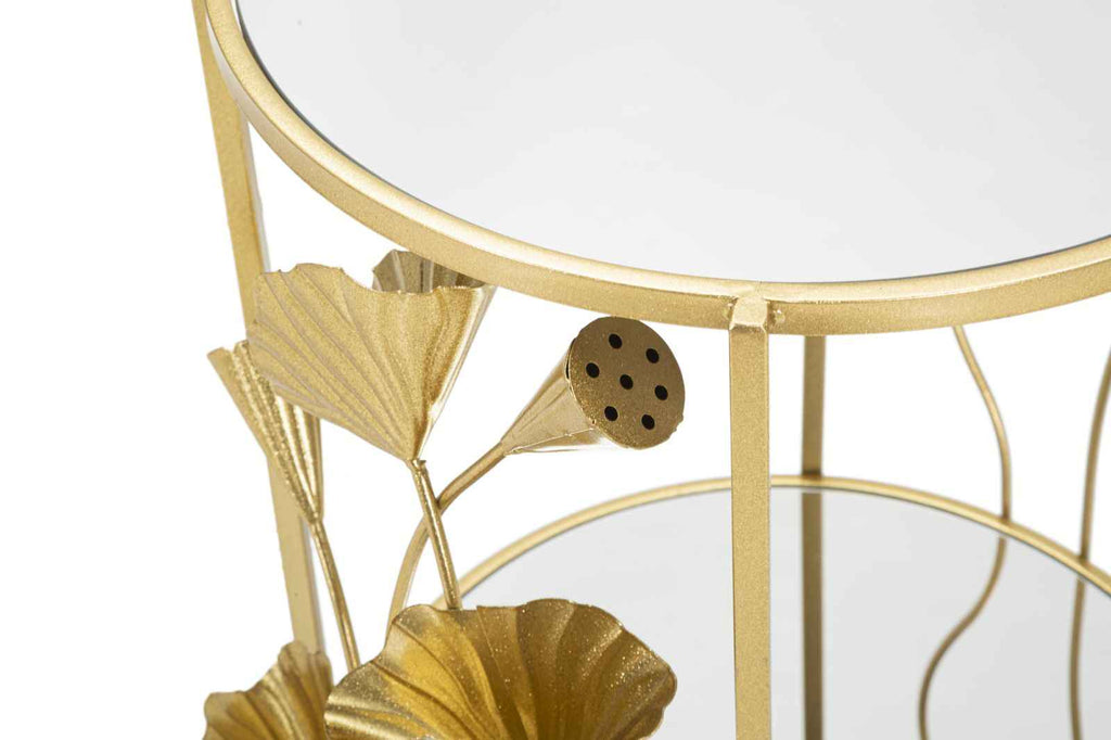 Carrello Elegante Flow con Ripiani in Vetro a Specchio 60x46x76 cm