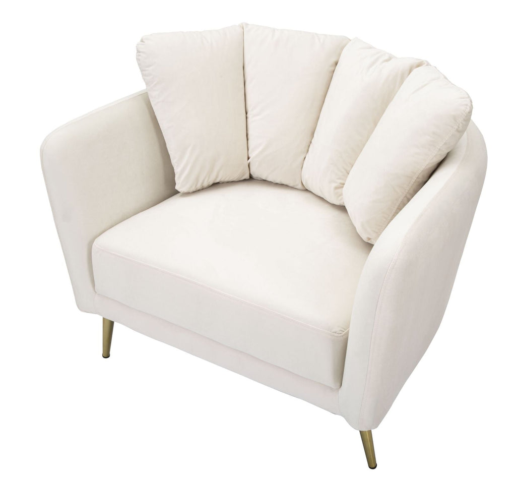 Poltrona Kiev in Tessuto Crema - Dimensioni 88x77x74 cm