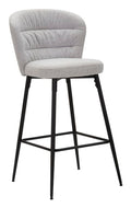 Sgabelli Bar Losanna Grigi - Set da 2 Pz con Design Retrò 52x59x108 cm