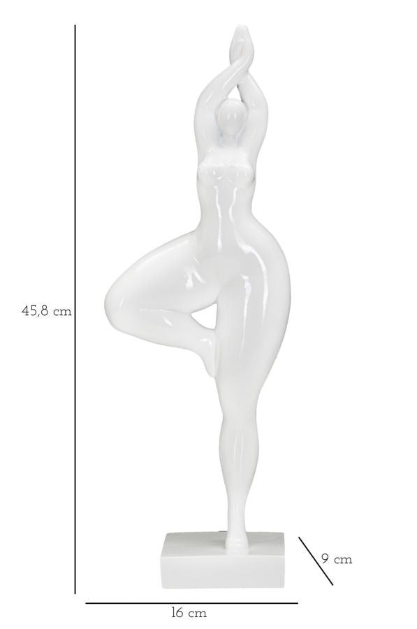 Statua Elegante di Donna in Posizione Yoga 16x9x45,8 cm