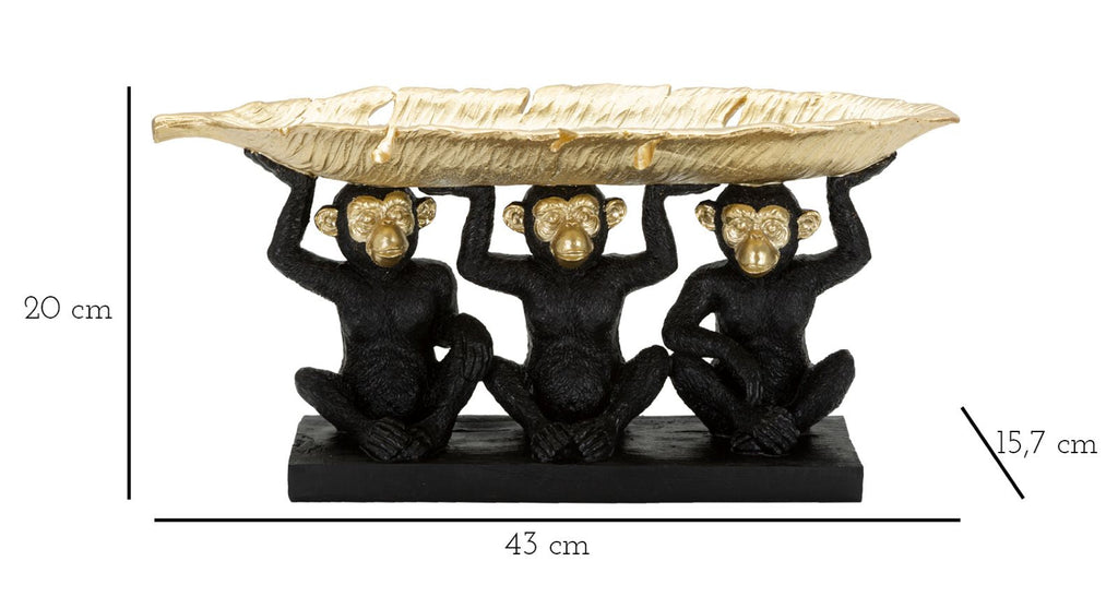 Scimmiette Portafoglia Tris Decorativo 43x15,7x20 cm