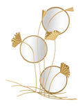 Specchio da muro effetto triplo in stile dorato 65x8x88 cm