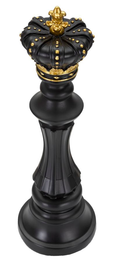 Re degli Scacchi Nero e Oro - Eleganza Strategica cm ø 13x40,5
