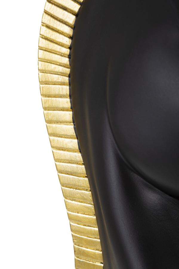 Cavallo Scacchistico Nero con Finiture Dorate cm Ø 18,5x50
