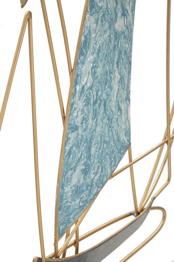 Pannello Decorativo in Ferro Vela - Design Marittimo Elegante cm 78,7x3,8x97,8