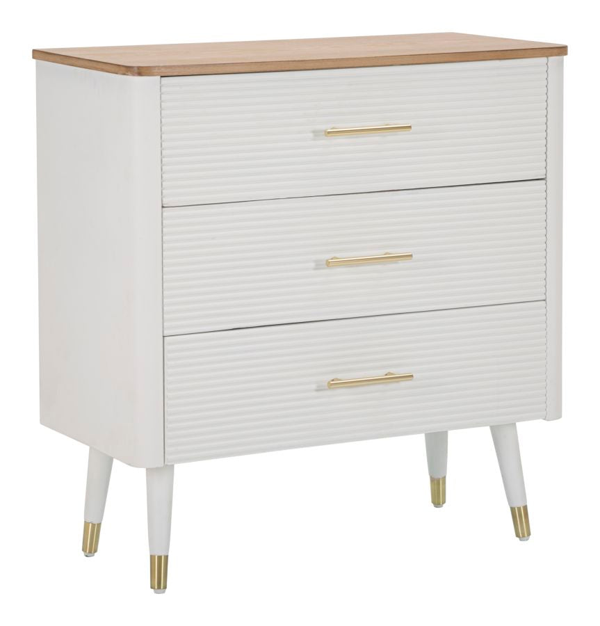 Comò Matera Elegante con 3 Cassetti e Piano in Legno Marrone