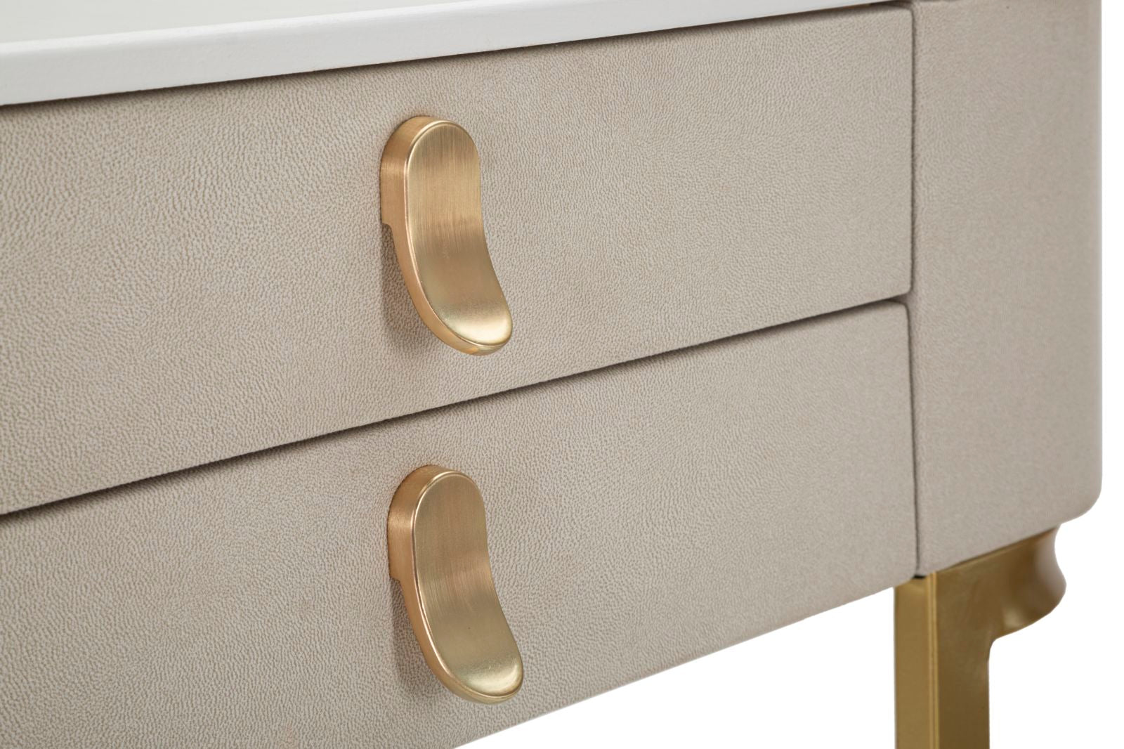 Console Elegante con 2 Cassetti e Piano in Simil Marmo cm 70x40x80