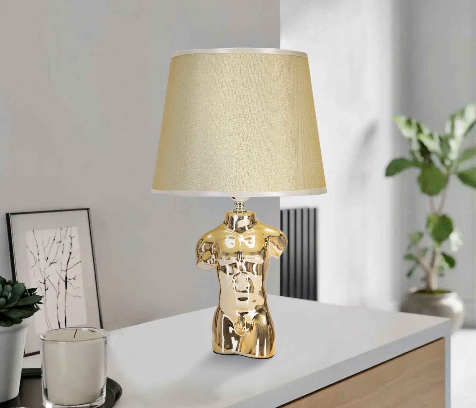 Lampada da Comodino Elegante Uomo cm 25x42,5