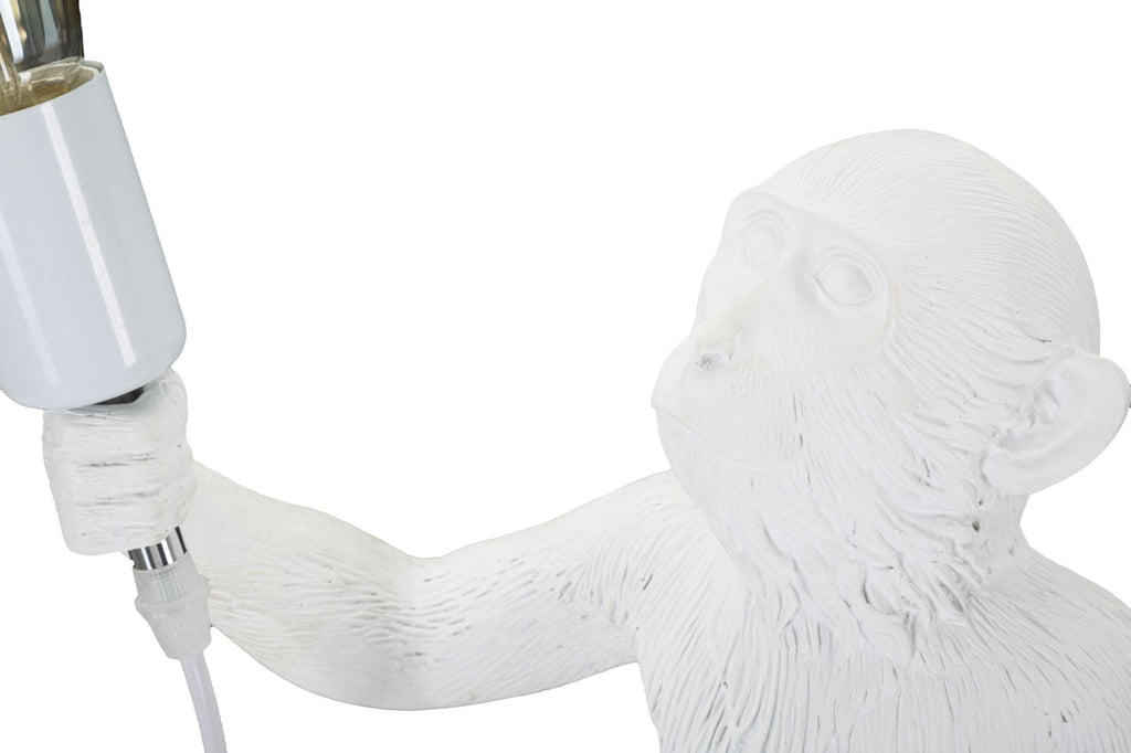 Lampada da tavolo Monkey in resina bianca cm ø 26x34x55