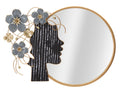 Specchio da muro elegante con cornice floreale cm 81,9x7x61