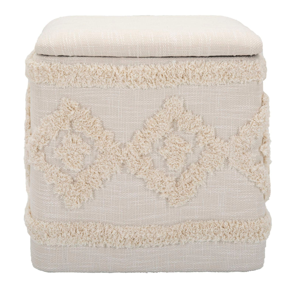 Pouf Contenitore Elegante in Tessuto Damasco Quadrato 40x40x40 cm