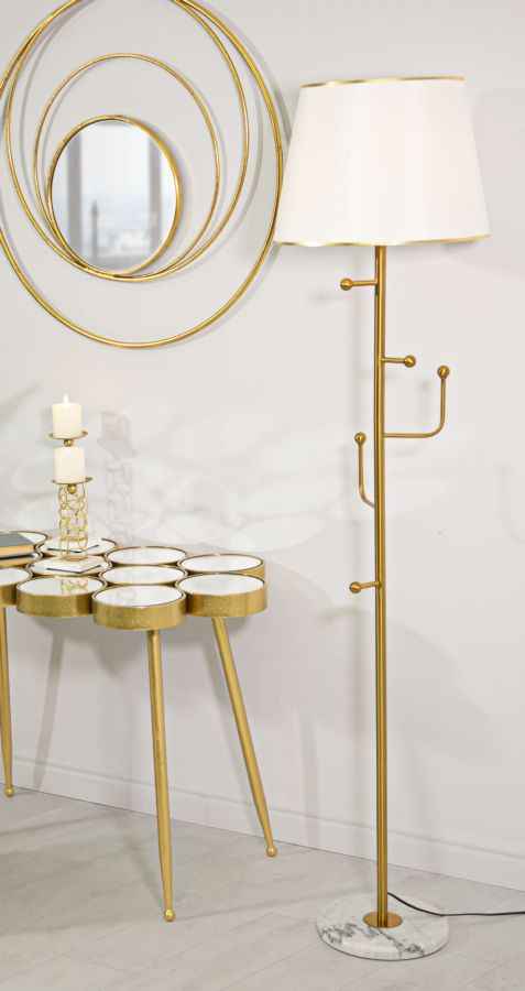 Lampada da terra elegante con ganci appendiabiti cm ø 41x173