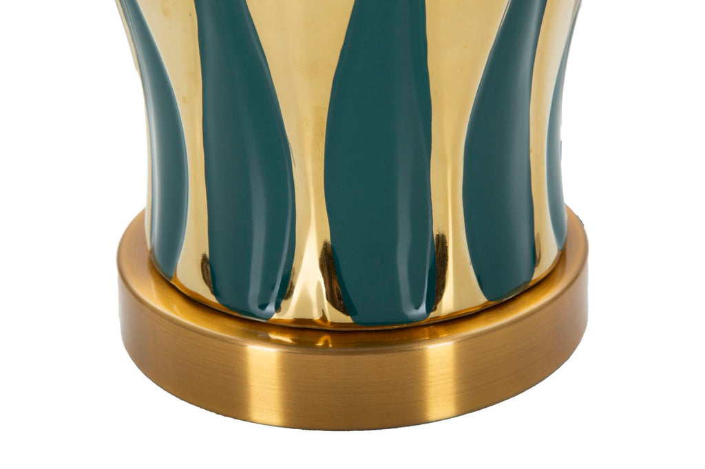 Lampada da Tavolo Elegante Blu e Oro ø 30x53 cm
