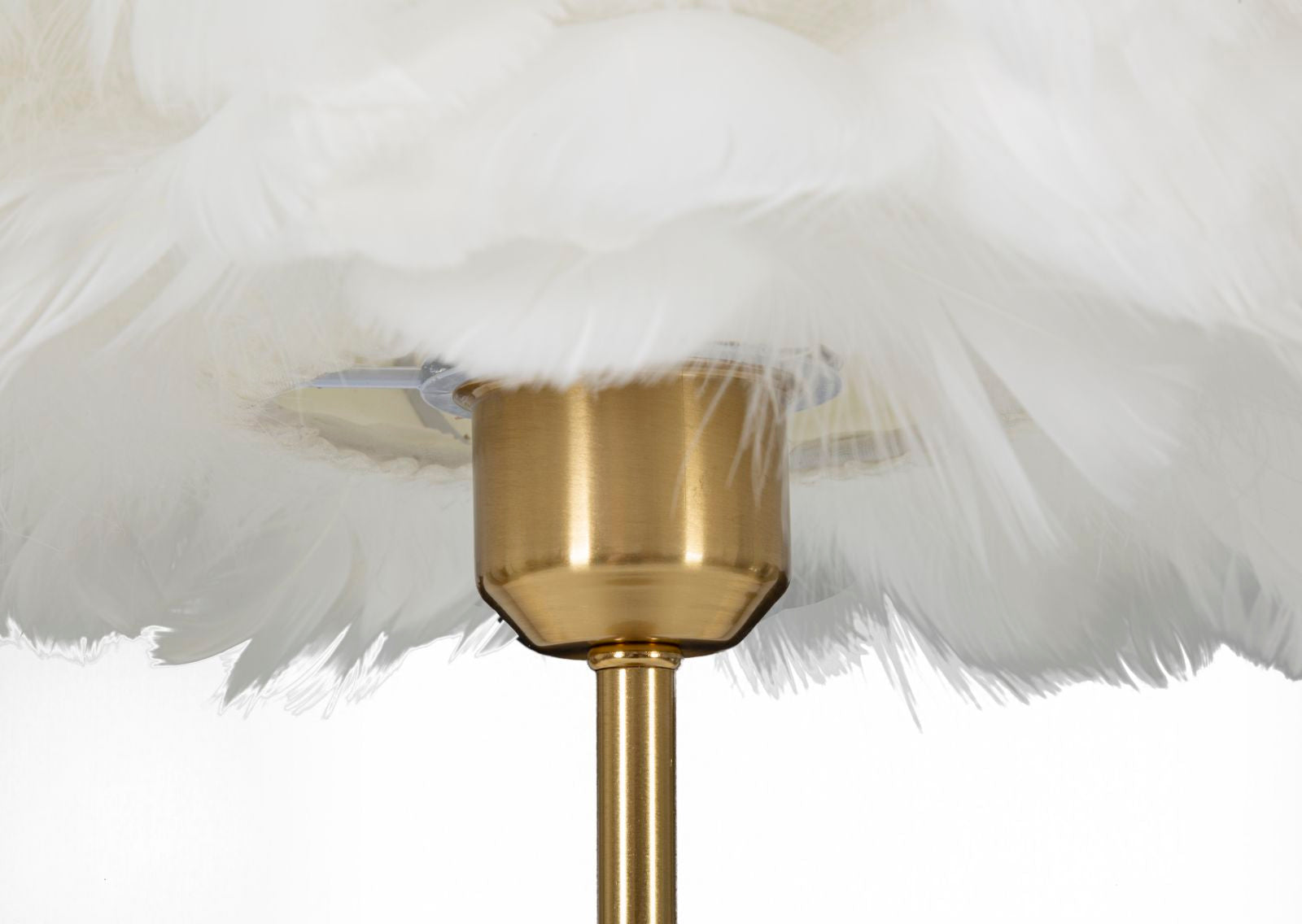 Lampada da Tavolo Elegante con Paralume in Piume Ø 30x50 cm