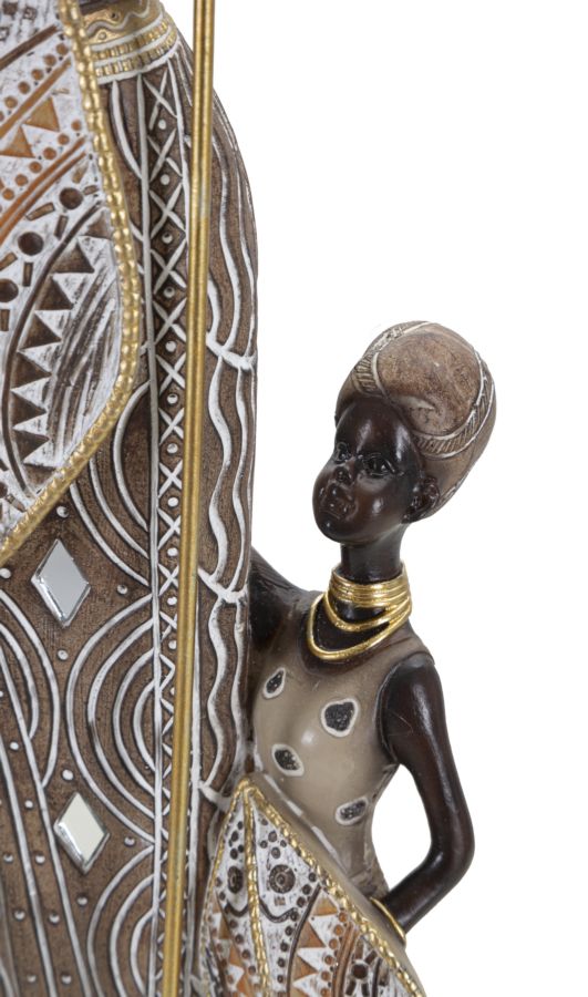 Statuetta Tribale Masai con Bambino - 11,5x8,5x46 cm