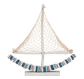 Scultura di Barca a Vela in Legno - 45x7x45 cm