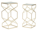 Tavolini Glassy Eleganti in Coppia cm 31,5x31,5x68 e 28x28x64