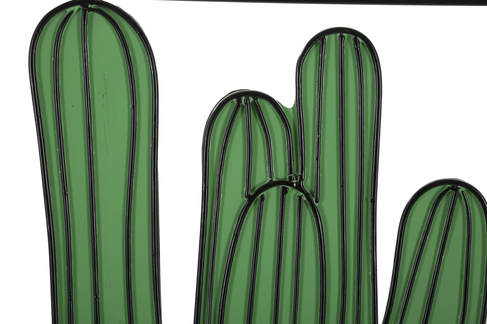 Pannello decorativo 3D murale cactus in metallo cm 60x1,3x33