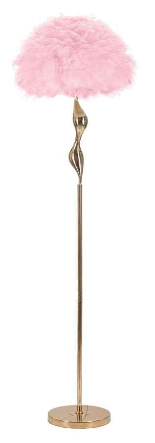 Lampada da terra snella in rosa cm ø 50x165