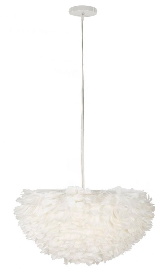Lampadario in Piume Elegante Ø 60 cm - Altezza Regolabile fino a 110 cm