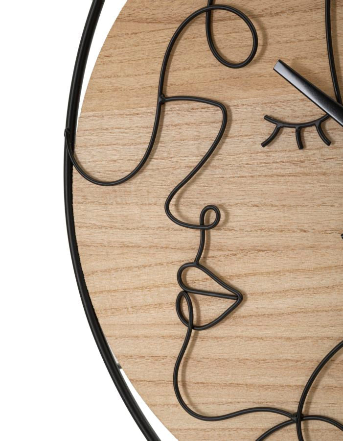 Orologio da muro elegante in metallo e legno - ø 60 cm