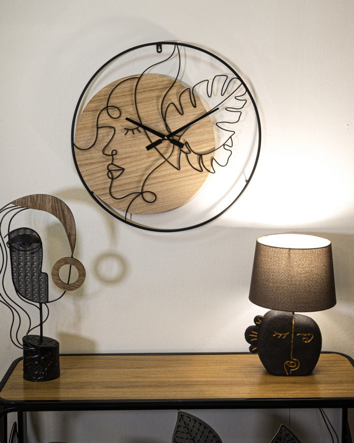 Orologio da muro elegante in metallo e legno - ø 60 cm