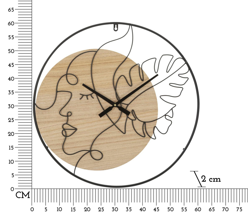Orologio da muro elegante in metallo e legno - ø 60 cm