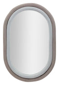 Specchio da Muro Antony in Velluto Grigio di Design Elegante cm 60x4x90