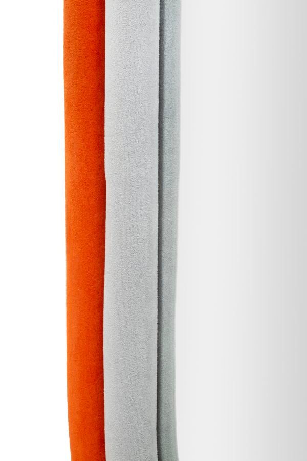 Specchio da Muro Antony in Velluto Arancione - Eleganza e Stile Moderno 60x4x90 cm