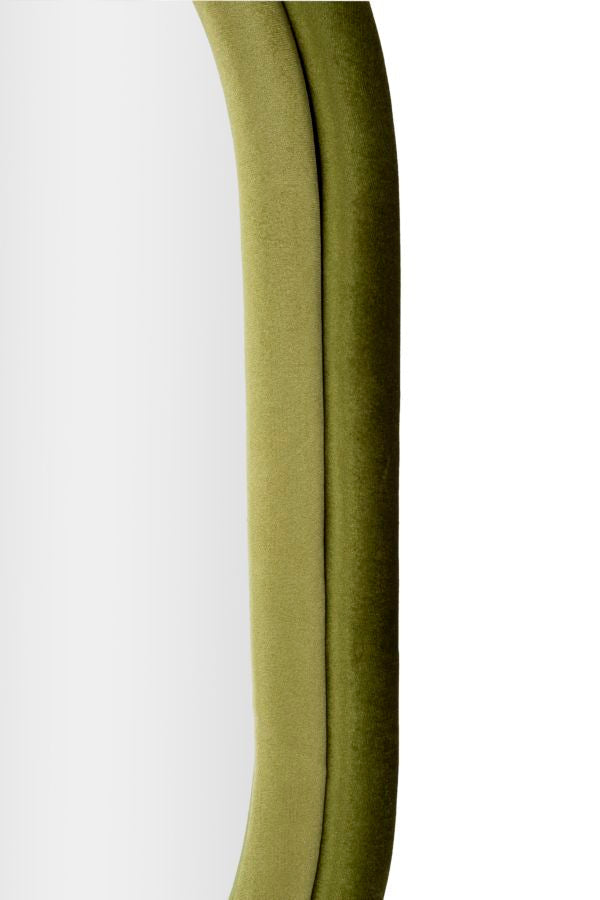 Specchio da Muto Antony in Velluto Verde Elegante 60x4x90 cm