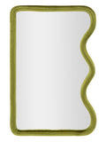 Specchio da Muro in Velluto Verde Design Elegante 60x4x90 cm