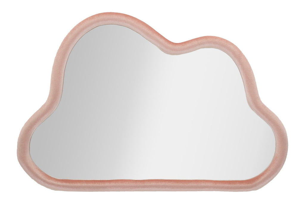 Specchio nuvola in velluto rosa cm 90x4x60