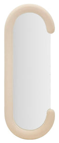Specchio da parete Chantal in velluto crema 60x7x160 cm