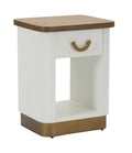 Comodino Tolosa in Legno Bianco e Marrone cm 48x40x62