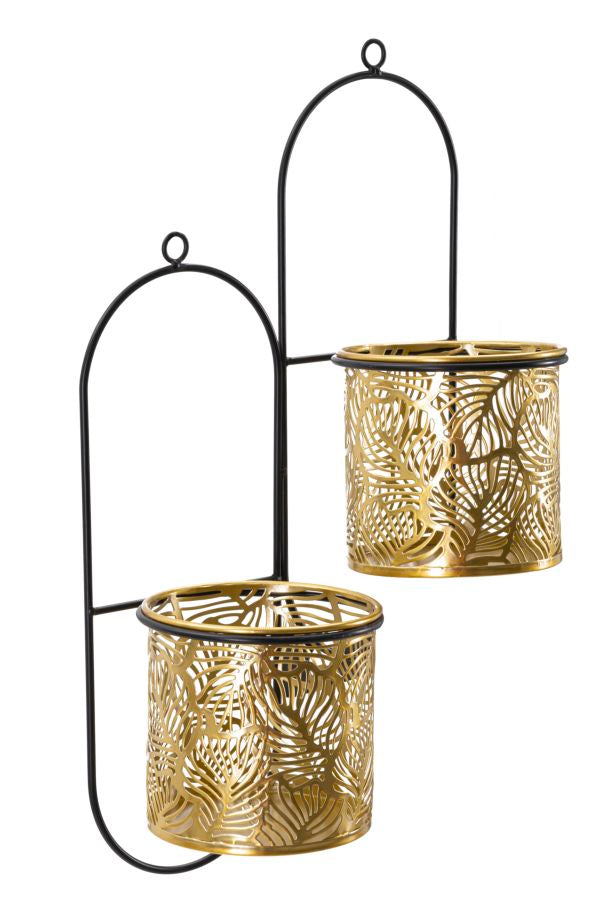 Portavasi da Muro Doppio Hong - Eleganza e Funzionalità 27x14x48 cm