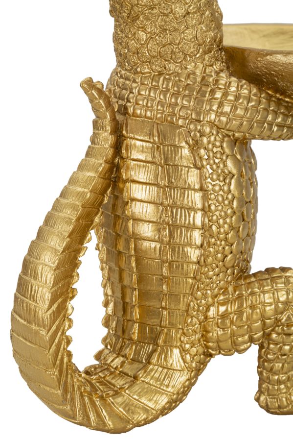 Vassoio Svuotatasche Coccodrillo Dorato 23x15,25x26,60 cm