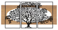 Set di Pannelli Decorativi 3D in Ferro e Legno - Albero Maestoso per Muri 176x2x90 cm