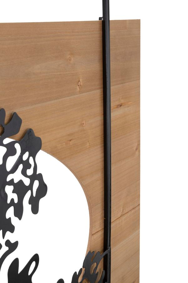 Set di Pannelli Decorativi 3D in Ferro e Legno - Albero Maestoso per Muri 176x2x90 cm