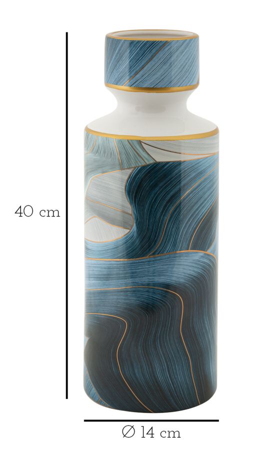 Vaso Elegante in Ceramica Alta Ø 14 cm, 40 cm di Altezza