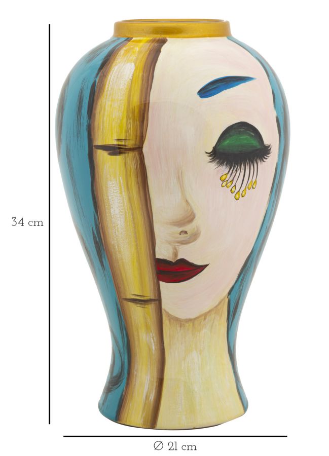 Vaso Ceramica Faccia Artistica Ø 21x34 cm