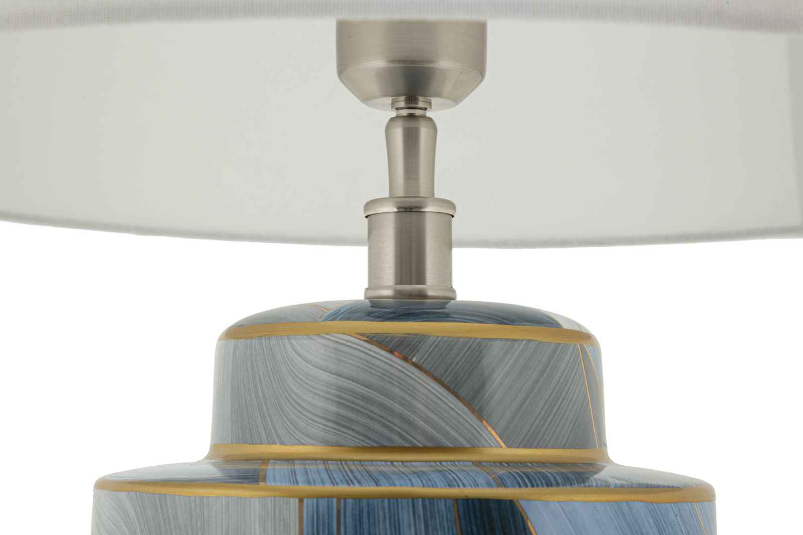 Lampada da tavolo in ceramica blu elegante cm ø 40x64
