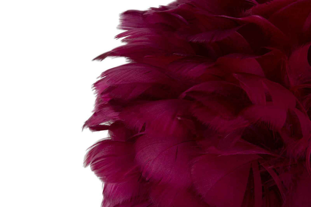 Lampada da Tavolo Elegante con Piume Bordeaux Ø 30x50 cm