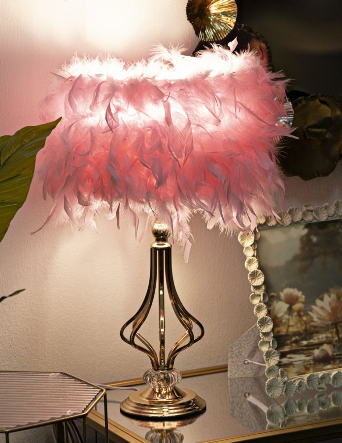 Lampada da Tavolo Tarty Rosa Design Geometrico Ø 25x54 cm
