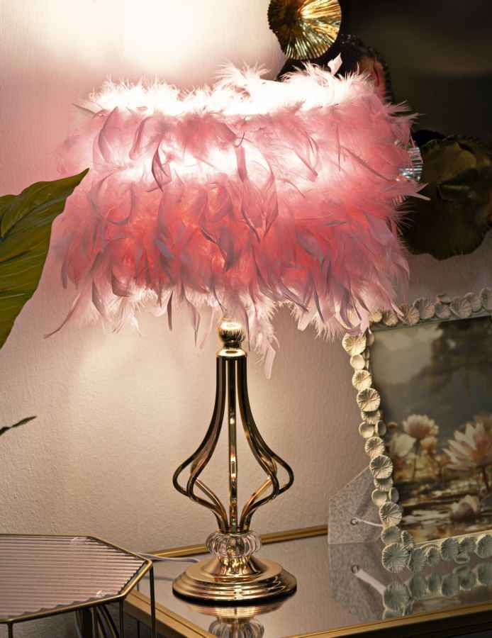 Lampada da Tavolo Tarty Rosa Design Geometrico Ø 25x54 cm