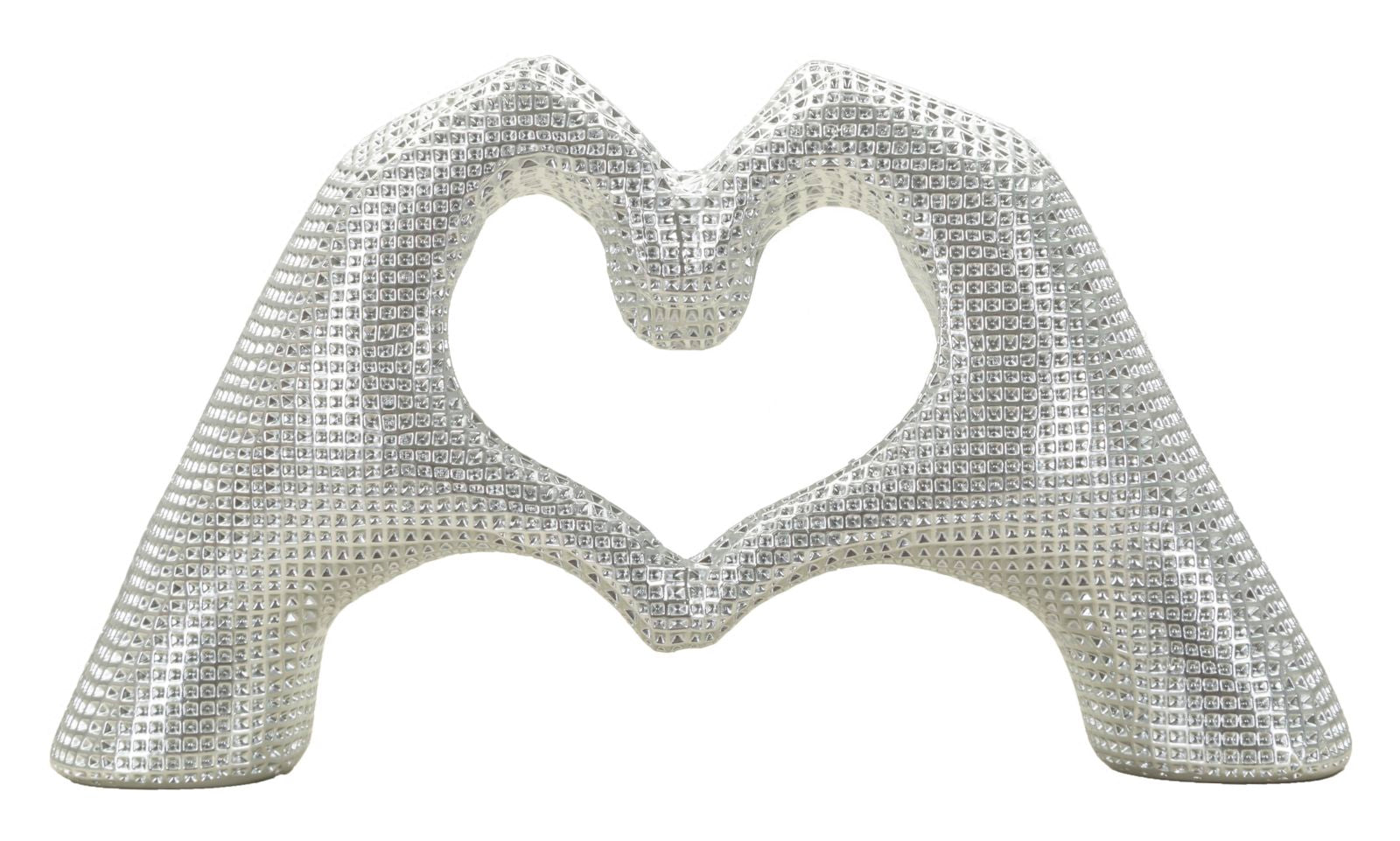 Scultura Lover Silver Cm 25X7,5X13,5 Elegante Decorazione
