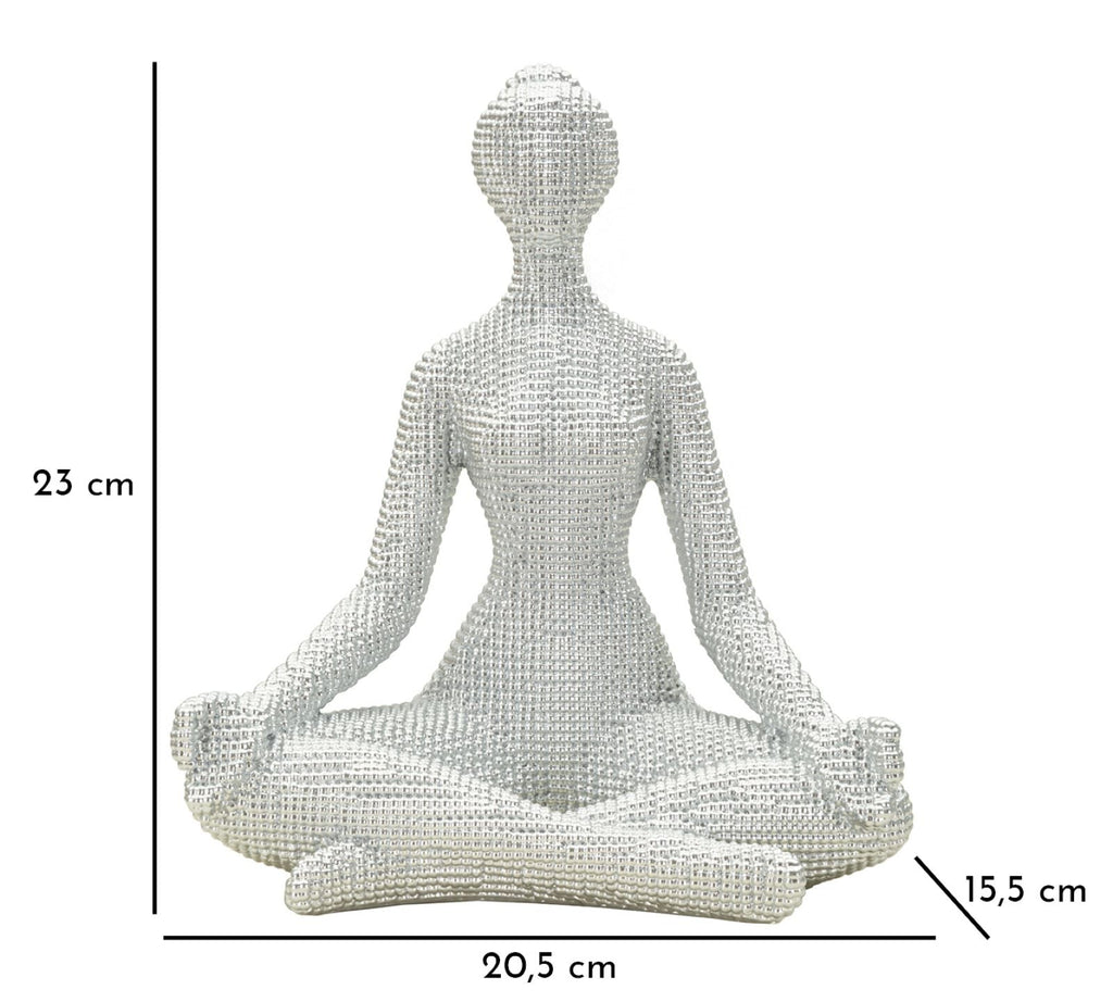 Donnina Yoga Silver CM 20,5X15,5X23 Elegante Decorazione