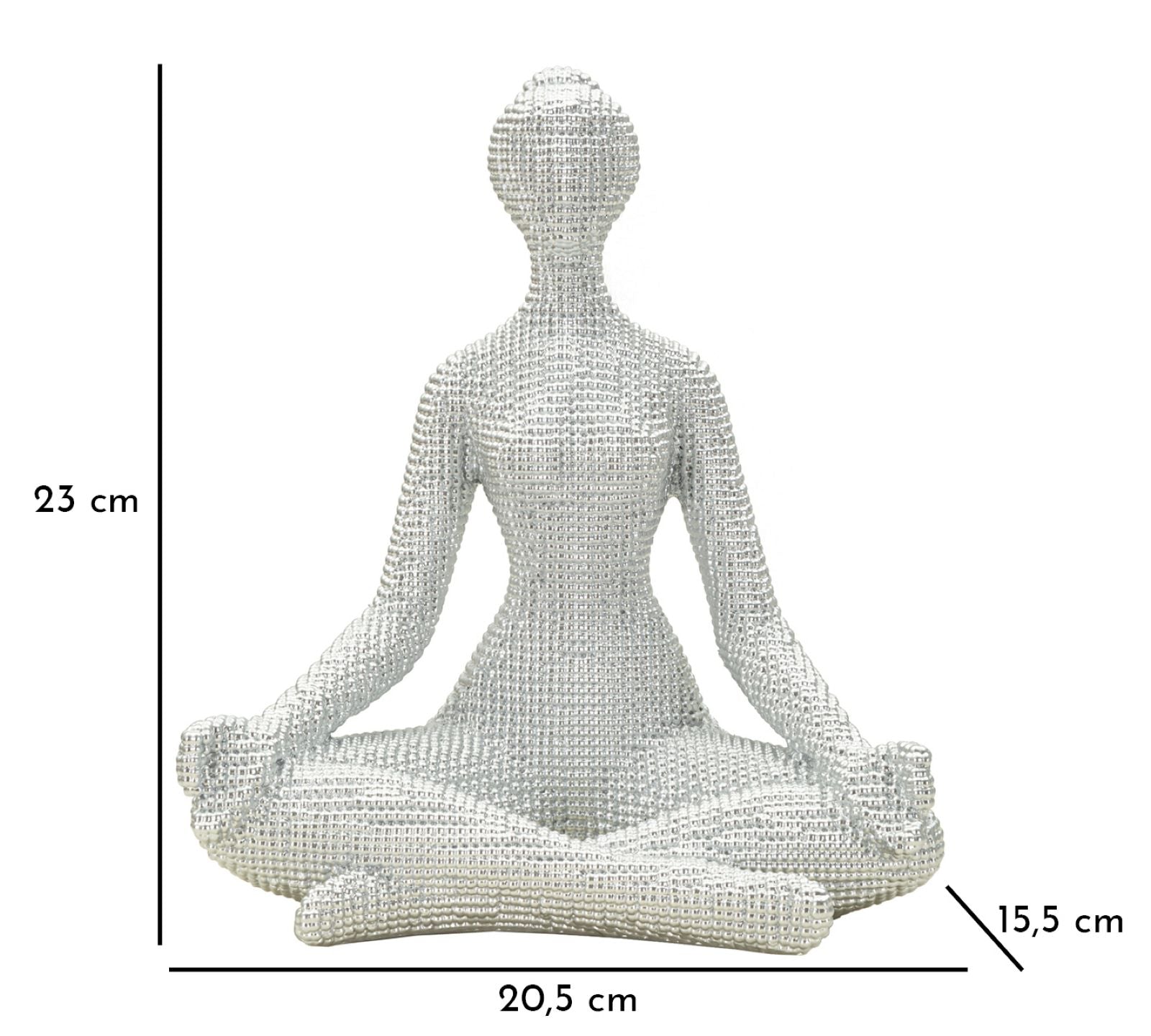 Donnina Yoga Silver CM 20,5X15,5X23 Elegante Decorazione