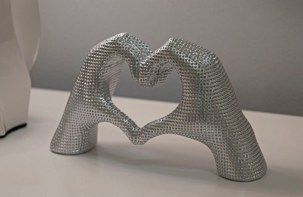 Scultura Lover Silver Cm 25X7,5X13,5 Elegante Decorazione